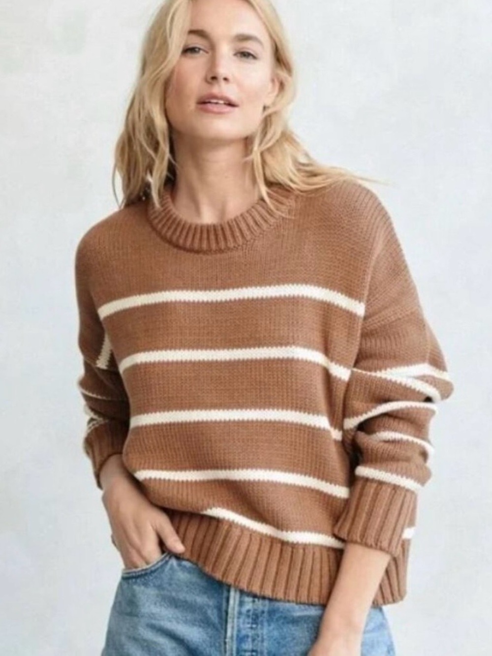 Jenni Kayne Chloe Stripe Cotton Sweater Size XS 🍂🍁🍂